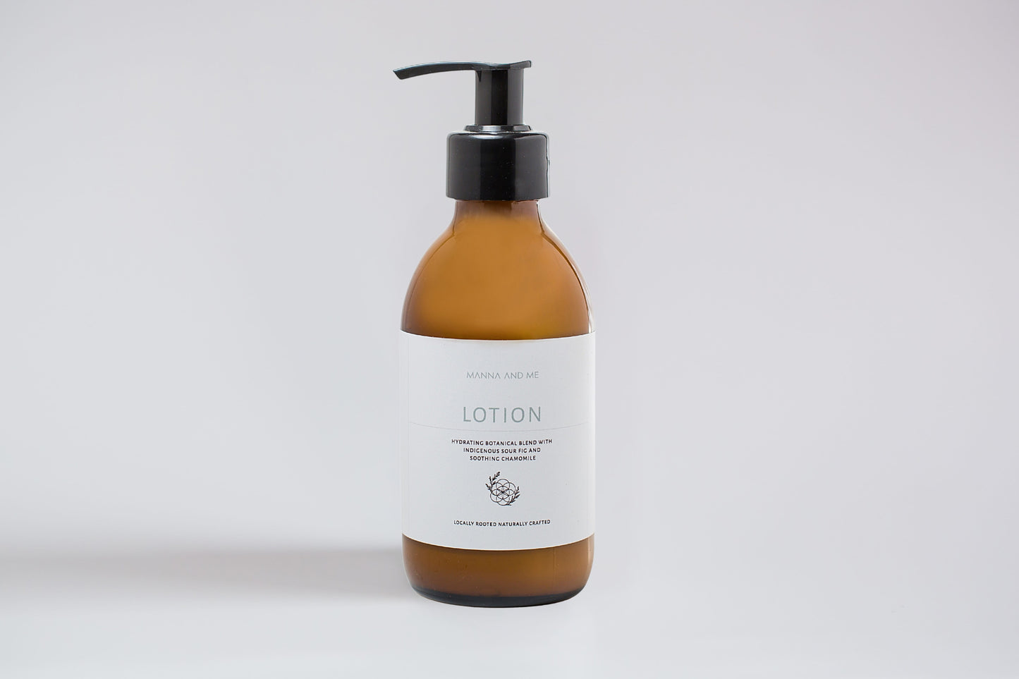 Manna and Me gentle daily Body Lotion bottle for soothing dry, sensitive, and reactive skin.